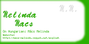 melinda macs business card